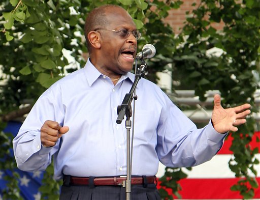 Republican presidential candidate Herman Cain speaks at a campaign rally in Murfreesboro, Tenn., on Thursday, July 14, 2011. Cain told reporters afterward that he opposes a planned mosque that has been the subject of protests and legal challenges. (AP Photo/Erik Schelzig)