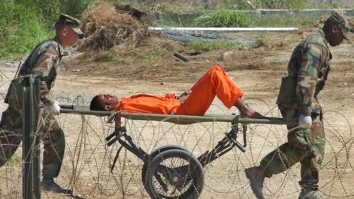 A detainee at Guantanamo (AP photo)