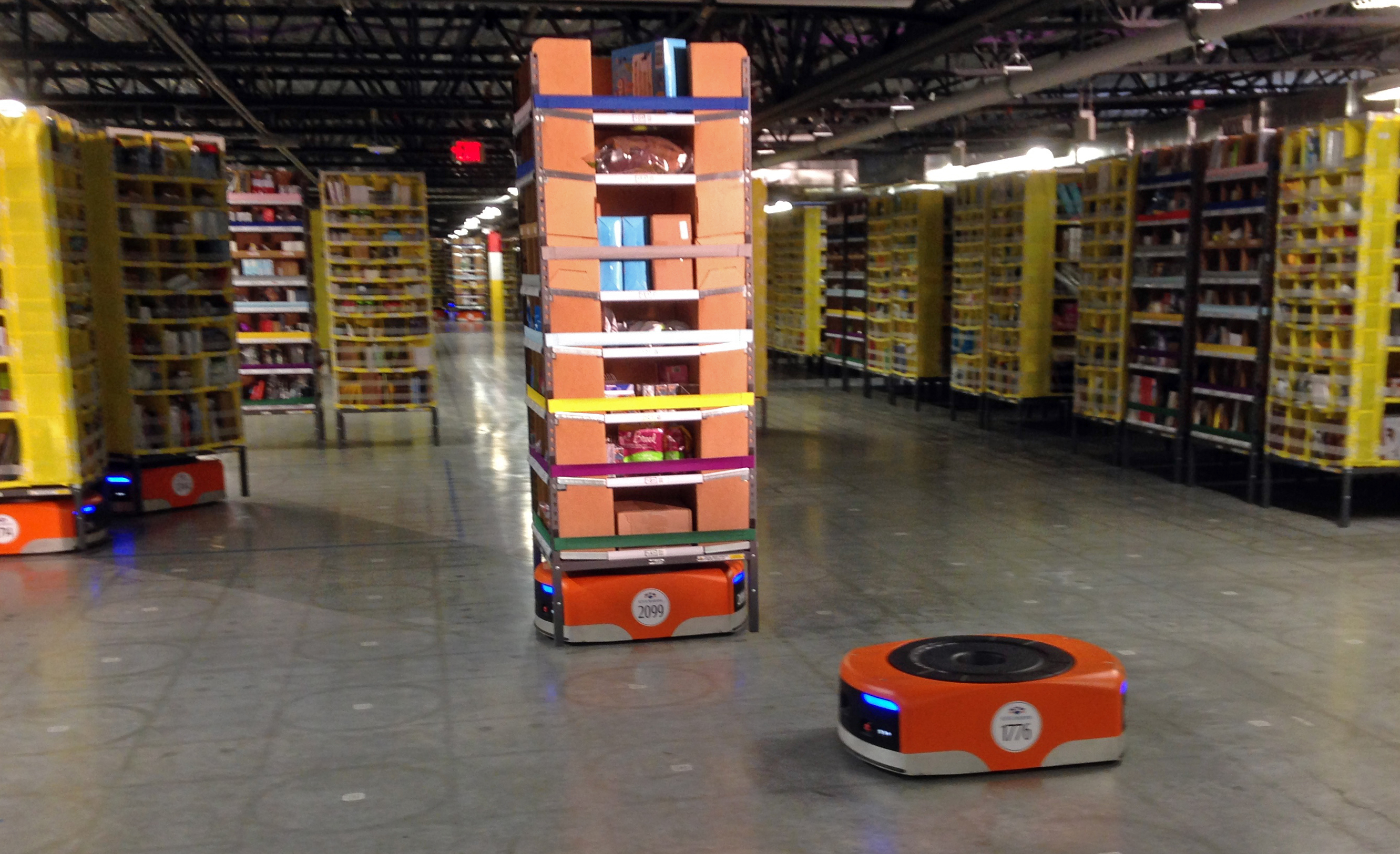 pods, seen on a tour of one of Amazon's newest distribution centers ...