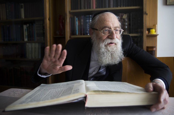 FILE - Chief Ashkenazi Rabbi of Jerusalem Rabbi Aryeh Stern at his home in Jerusalem on May 4, 2015. Photo by Nati Shohat/Flash90