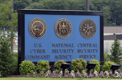 FILE - In this June 6, 2013, file photo, a sign stands outside the National Security Administration (NSA) campus on in Fort Meade, Md. (AP Photo/Patrick Semansky, File)