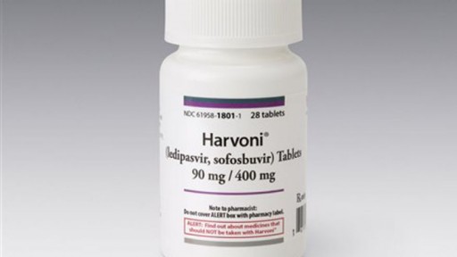 This image provided by Gilead Sciences shows a bottle of the Hepititis drug Harvoni. (Gilead Sciences via AP)