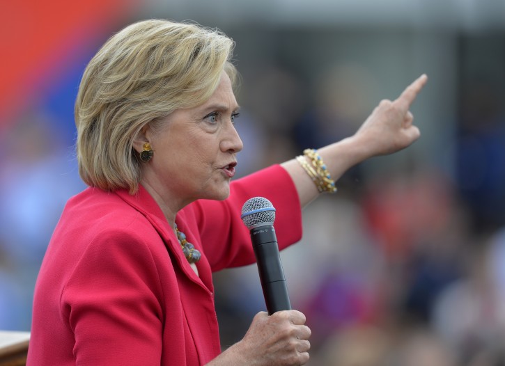 In this photo taken Aug. 27, 2015, Democratic presidential candidate Hillary Rodham Clinton speaks in Cleveland.  AP