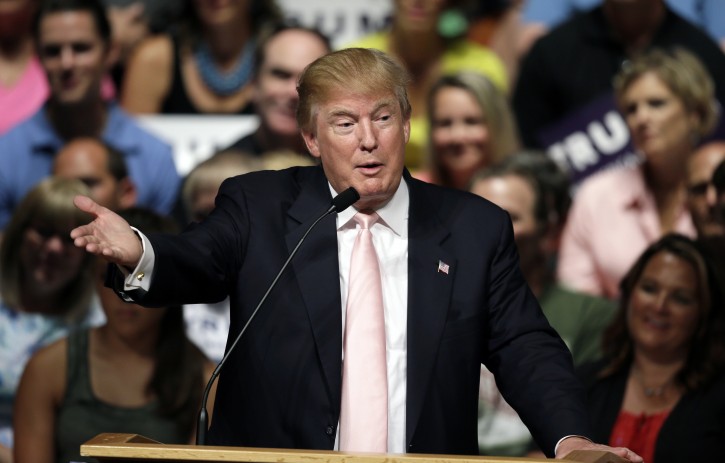 FILE - In this July 25, 2015 file photo, Republican presidential candidate Donald Trump speaks in Oskaloosa, Iowa. Trump, widely believed to the be the wealthiest American ever to run for president, is nowhere among the ranks of the countrys most generous citizens, according to an Associated Press review of his financial records and other government filings. (AP Photo/Charlie Neibergall, File)
