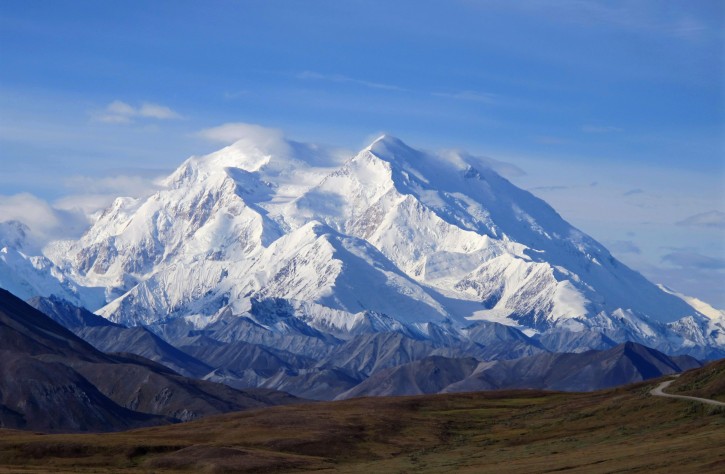 FILE - This Aug. 19, 2011 file photo shows Mount McKinley in Denali National Park, Alaska. President Barack Obama on Sunday, Aug. 30, 2015 said he's changing the name of the tallest mountain in North America from Mount McKinley to Denali. (AP Photo/Becky Bohrer, File)