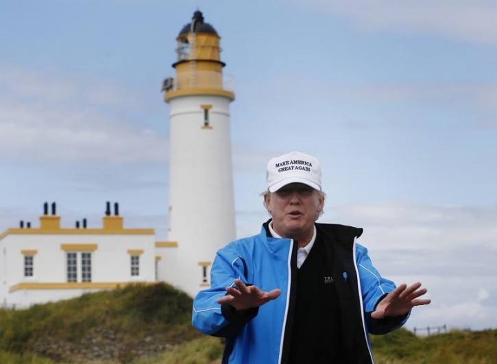 US Presidential Candidate Donald Trump as he views his Scottish golf course at Turnberry Action Images via Reuters / Russell Cheyne