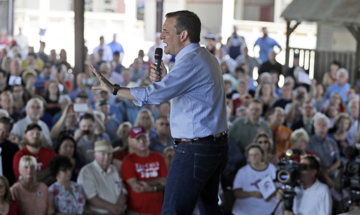 Republican presidential candidate Texas Sen. Ted Cruz speaks to supporters during a campaign event at the Stockyards in Forth Worth, Texas, Thursday, Sept. 3, 2015. (AP Photo/LM Otero)