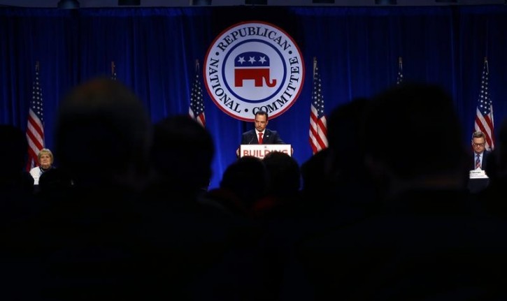 FILE - Republican National Committee Chairman Reince Priebus speaks at the Republican National Convention winter meetings in San Diego, California January 16, 2015.  REUTERS/Mike Blake