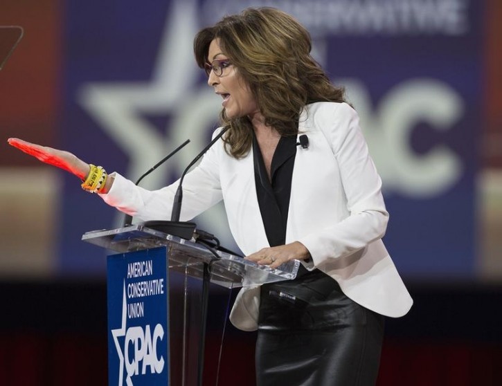 Former Republican Governor of Alaska Sarah Palin speaks at the 42nd annual Conservative Political Action Conference (CPAC) at National Harbor, Maryland February 26, 2015.      REUTERS/Joshua Roberts  