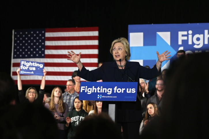 Democratic presidential candidate Hillary Rodham Clinton speaks to supporters at a campaign rally in Boulder, Colo., Tuesday, Nov. 24, 2015. (AP Photo/Brennan Linsley)
