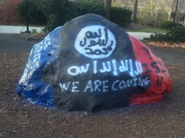 Youngstown, Ohio – Pro-Islamic State Messages Painted On Youngstown State Rock