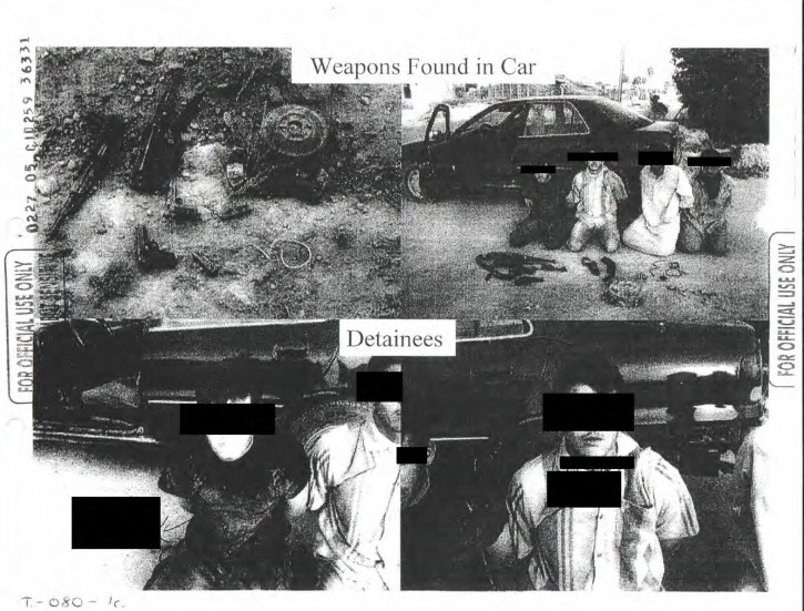 This image provided by the Department of Defense shows one of the 198 photos of detainees in Iraq and Afghanistan, involving 56 cases of alleged abuse by U.S. forces, that were released Friday, Feb. 5, 2016, in response to a Freedom of Information request from the American Civil Liberties Union. The often dark, blurry and grainy pictures are mainly of detainees' arms and legs, with faces redacted by the military, revealing bruises and cuts, and they appear far less dramatic than those released more than a decade ago during allegations of torture at Iraq's Abu Ghraib prison. (Department of Defense via AP)