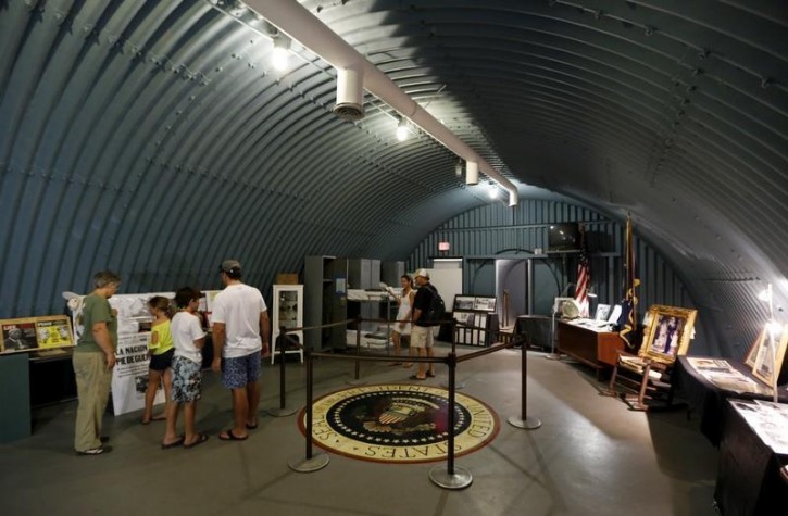 FILE -Guests visit the cold-war era nuclear fallout shelter constructed for U.S. President John F. Kennedy on Peanut Island near Riviera Beach, Florida November 8, 2013. Reuters