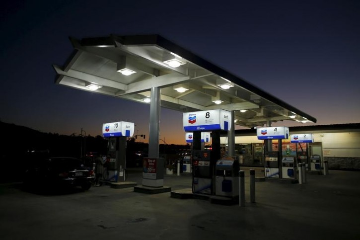 FILE  -A Chevron gas station is seen in Cardiff, California January 25, 2016. U.S. Reuters