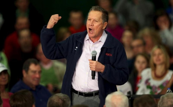 Ohio Governor and Republican U.S. presidential candidate John Kasich speaks at a rally in Strongsville, Ohio March 13, 2016. REUTERS/Aaron Josefczyk