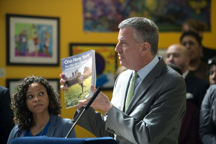 Mayor Bill de Blasio announces the release of “One New York: The Plan for a Strong and Just City” in the Bronx. (Demetrius Freeman/Mayoral Photography Office)