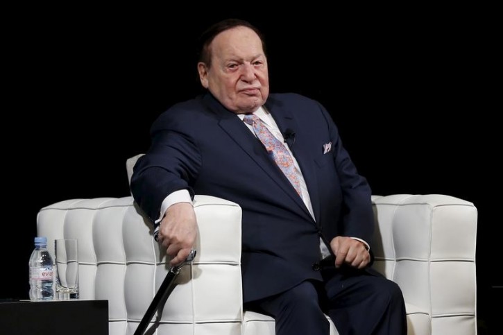 FILE - Gambling giant Las Vegas Sands Corp's Chief Executive Sheldon Adelson attends a news conference in Macau, China December 18, 2015. REUTERS/Tyrone Siu