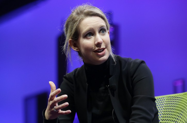 FILE - In this Nov. 2, 2016, file photo, Elizabeth Holmes, founder and CEO of Theranos, speaks at the Fortune Global Forum in San Francisco. Forbes announced on June 1, 2016, that it has revised its estimate of Holmes net worth from $4.5 billion to nothing. (AP Photo/Jeff Chiu, File)