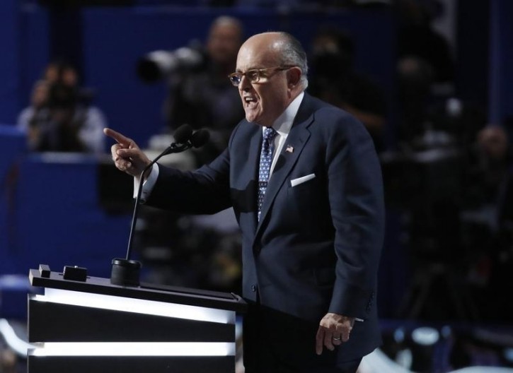 Former New York City Mayor Rudy Giuliani speaks at the Republican National Convention in Cleveland, Ohio, U.S. July 18, 2016. REUTERS/Jim Young 