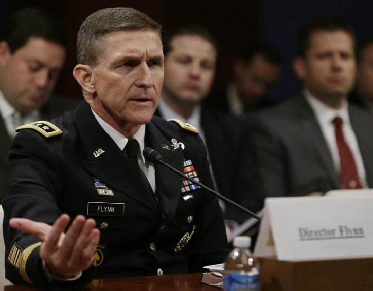 FILE - Defense Intelligence Agency director U.S. Army Lt. General Michael Flynn testifies before the House Intelligence Committee on "Worldwide Threats" in Washington February 4, 2014.        REUTERS/Gary Cameron