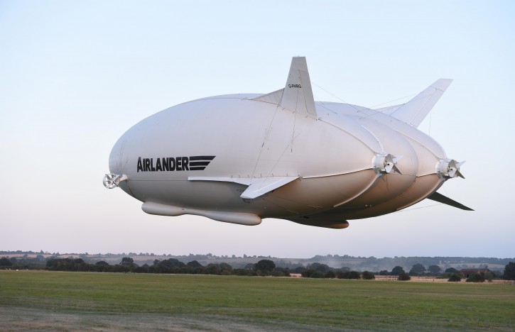 FILE - This is a Aug. 17, 2016  file photo of  the Airlander 10, during its maiden flight at Cardington airfield  England , The Airlander 10   crashed during its second test flight in Wednesday Aug. 24, 2016, but manufacturer Hybrid Air Vehicles said no-one was injured. (Joe Giddens/PA via AP)