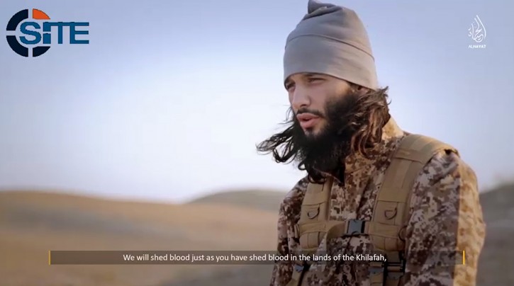 Foued Mohammed-Aggad, a Frenchman who was among the Islamic State fighters to attack Paris on Nov. 13, 2015, appears in an undated propaganda video. He had been among a group of 10 men from Strasbourg who joined the extremists in 2013, most of them acknowledging they knew little about Islamic Shariah law, according to documents obtained by The Associated Press. (militant video via AP)