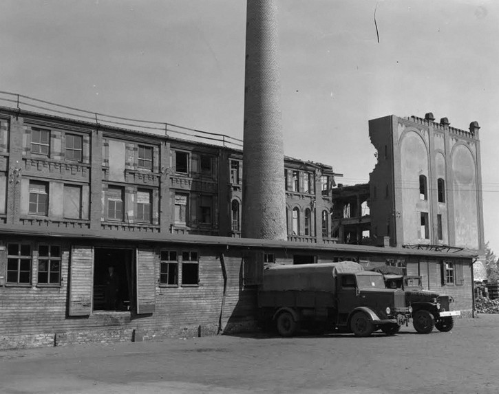 This photo from the U.S. Army Signal Corps shows a bakery in Nuremberg, Germany, which supplied bread to Stalag 13, seven miles away. In mid-April, over 2,200 prisoners at the camp were stricken with arsenic poisoning from arsenic coated on the loaves given to the prisoners. (U.S. Army Signal Corps via AP)