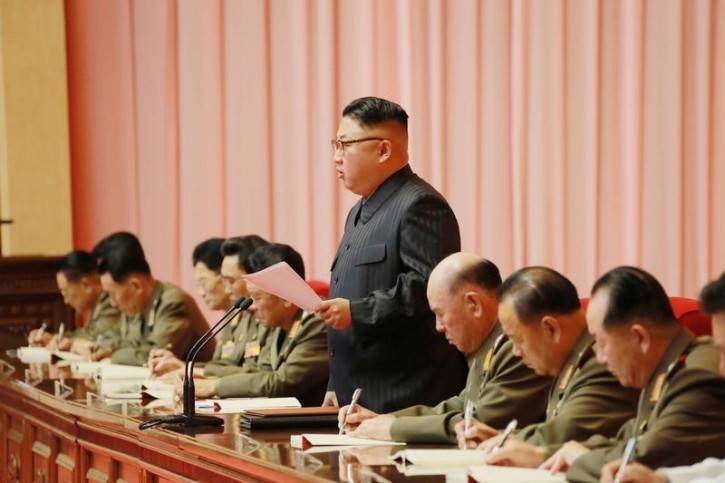 North Korean leader Kim Jong Un guides the 3rd Meeting of Activists of the Korean People's Army (KPA) in the Movement for Winning the Title of O Jung Hup-led 7th Regiment in this undated photo released by North Korea's Korean Central News Agency (KCNA) in Pyongyang on August 4, 2016. KCNA/ via REUTERS