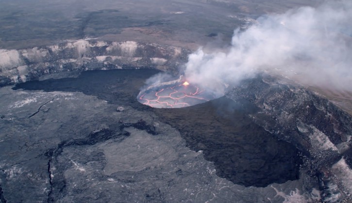 In this July 2016 image taken from video provided by the United States Geological Survey, the lava lake atop Kilauea volcano erupts on Hawaiiâs Big Island. Federal officials released new high definition video of the lava lake atop the active volcano on Tuesday, Oct. 4, 2016, providing a rare close-up glimpse of the powerful summit eruption. (USGS via AP)