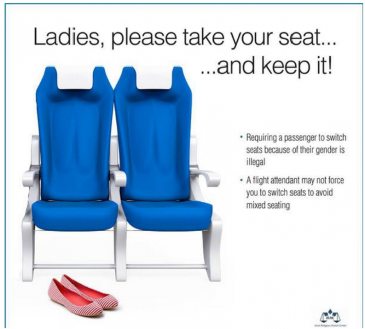 New York – Port Authority Rejects Ad Encouraging Women Not To Switch Seats To Accommodate Orthodox Male Flyers