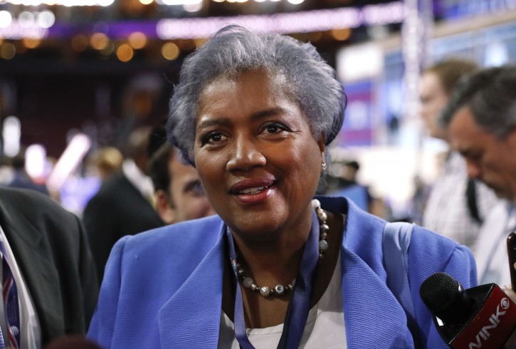 Donna Brazile, vice chair of the Democratic National Committee and serving as interim chair until November, speaks on the floor of the Democratic National Convention in Philadelphia, Monday, July 25, 2016. (AP Photo/Paul Sancya)