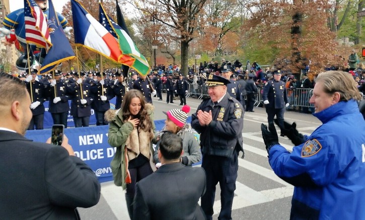New York – Everyone Loves A Proposal: Policeman Pops Question At Parade