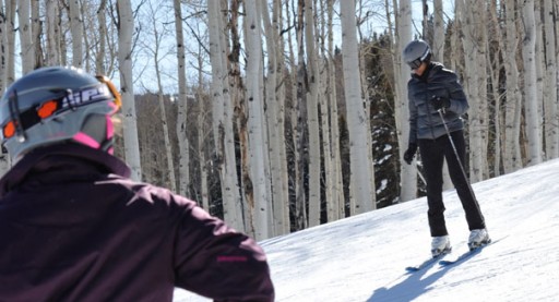 Michelle Obama skis in Colorado in 2012. (AP Photo)
