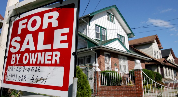  (FILE) A file photo of a real estate sign  in front of a house in Queens, New York on 06 June 2007. EPA