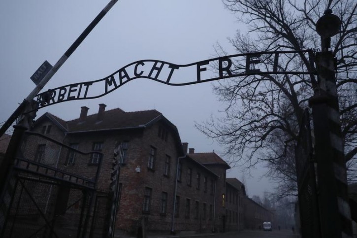 FILE - The "Arbeit Macht Frei" gate at the former Nazi German concentration and extermination camp Auschwitz, during the ceremonies marking the 73rd anniversary of the liberation of the camp and International Holocaust Victims Remembrance Day, in Oswiecim, Poland, January 27, 2018. REUTERS/Kacper Pempel 