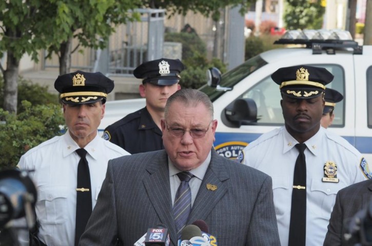FILE - Michael Fedorko, Superintendent of Port Authority Police, speaks at the news conference. AP