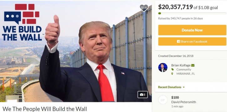 Fort Lauderdale, FL – $20 Million In Donations For Border Wall To Be Refunded Or Shifted To Non-profit Effort