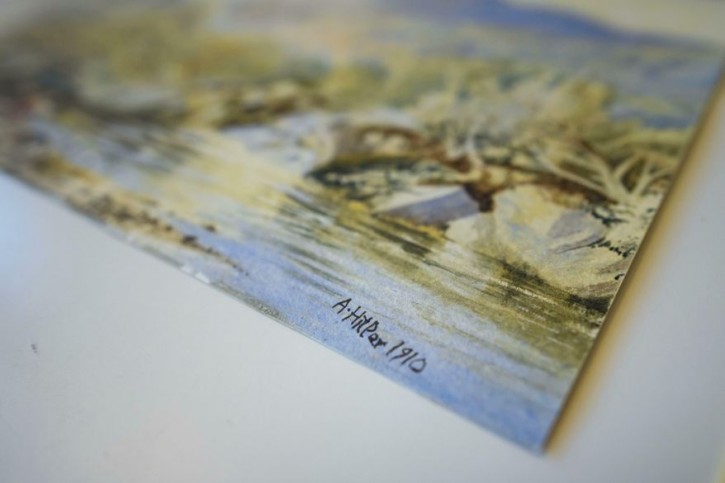 AP_19025489431217_s878x585 In this Thursday, Jan. 24, 2019 picture a watercolor landscape is displayed at an auction house in Berlin, Germany. (Gregor Fischer/dpa via AP)