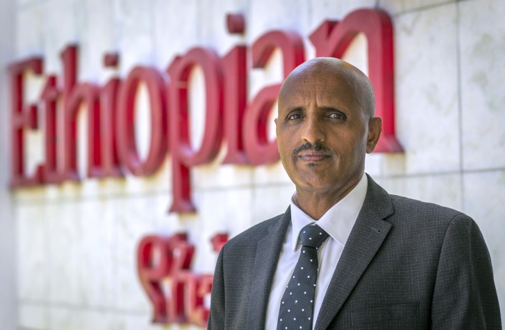 Tewolde Gebremariam Tewolde Gebremariam, Chief Executive Officer of Ethiopian Airlines, poses for a photograph after speaking to The Associated Press at Bole International Airport in Addis Ababa, Ethiopia Saturday, March 23, 2019. The chief of Ethiopian Airlines says the warning and training requirements set for the now-grounded 737 Max aircraft may not have been enough following the Ethiopian Airlines plane crash that killed 157 people. (AP Photo/Mulugeta Ayene)