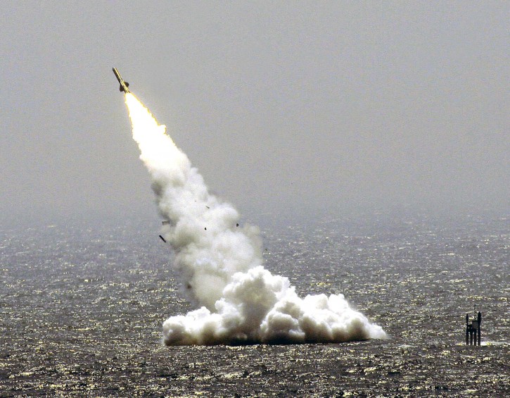 FILE PHOTO: A missile is launched from a Chinese submarine during a China-Russia joint military exercise in eastern China's Shandong peninsula, August 23, 2005. REUTERS/China Newsphoto/File Photo