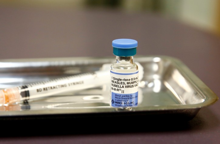 A vial of the measles, mumps, and rubella (MMR) vaccine is pictured at the International Community Health Services clinic in Seattle, Washington, U.S., March 20, 2019. REUTERS/Lindsey Wasson/File Photo